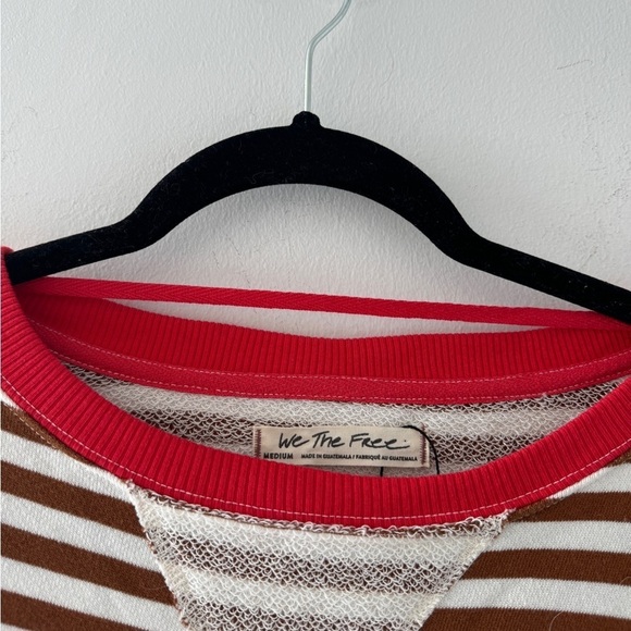 FREE PEOPLE Classic Striped Crew in Coffee Combo M - Picture 5 of 6